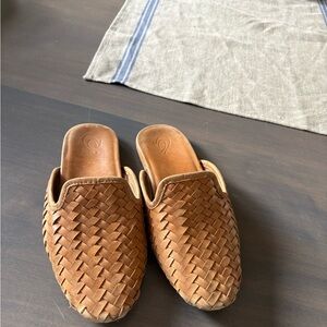 OluKai Woven Leather Loafers